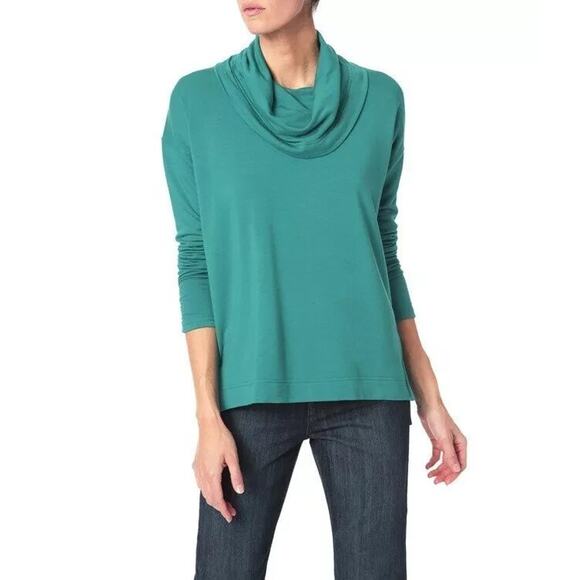 Jones New York Ivory Cowl Neck Brushed Terry Jersey Knit Long Sleeve Top XXL - Picture 3 of 9